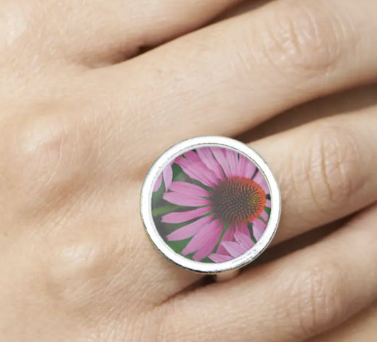 Just Sold! Pink Cone Flower Ring on my Zazzle store