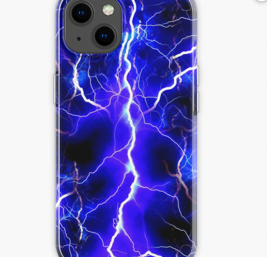 Just Sold! Blue Lightning iPhone Soft Case on my Redbubble store
