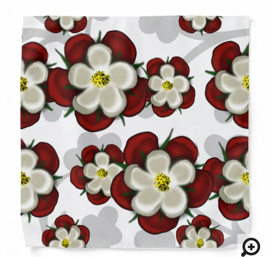Just Sold! Tudor Roses on White Bandana from my Zazzle store!