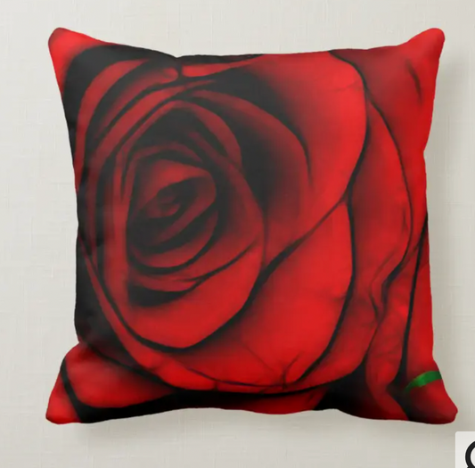 Just Sold! Reddest Rose Throw Pillow From my Zazzle store