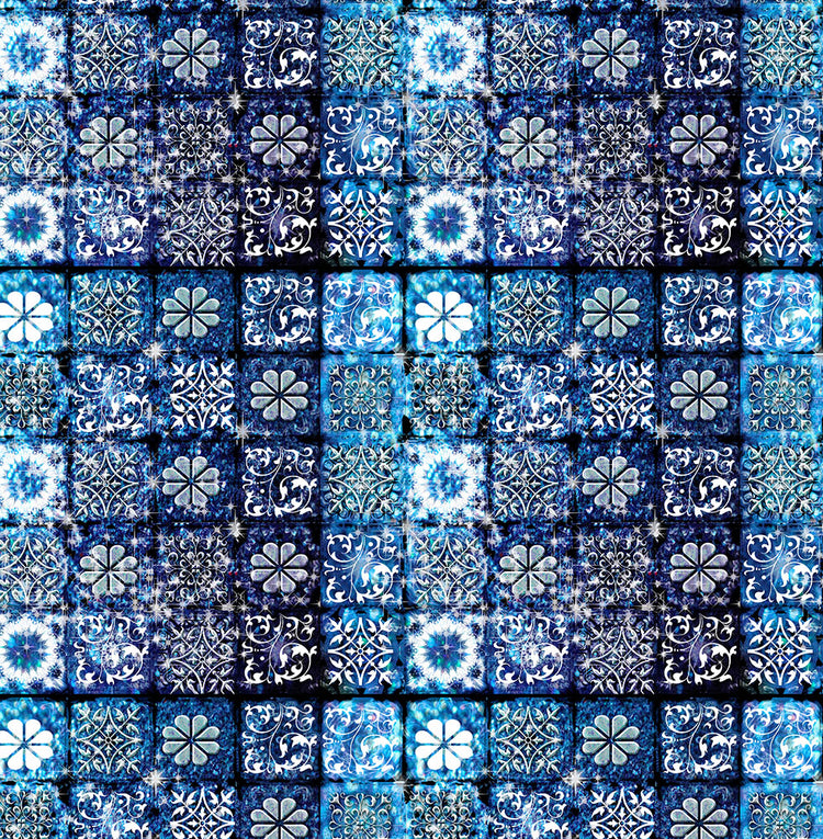 Blue Ice Crystals Motif