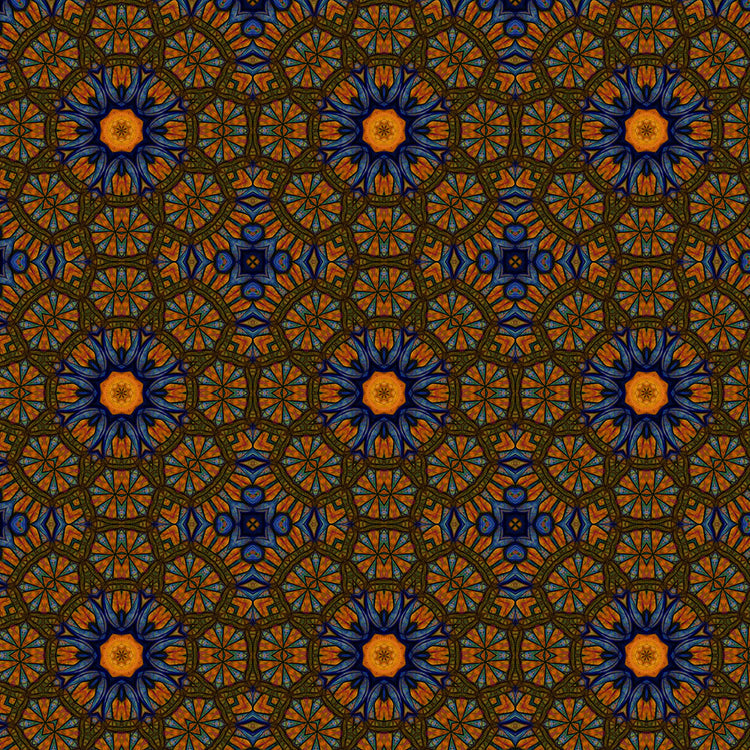 Blue and Yellow Sketch Kaleidoscope