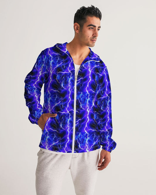 Blue Lightning Men's All-Over Print Windbreaker