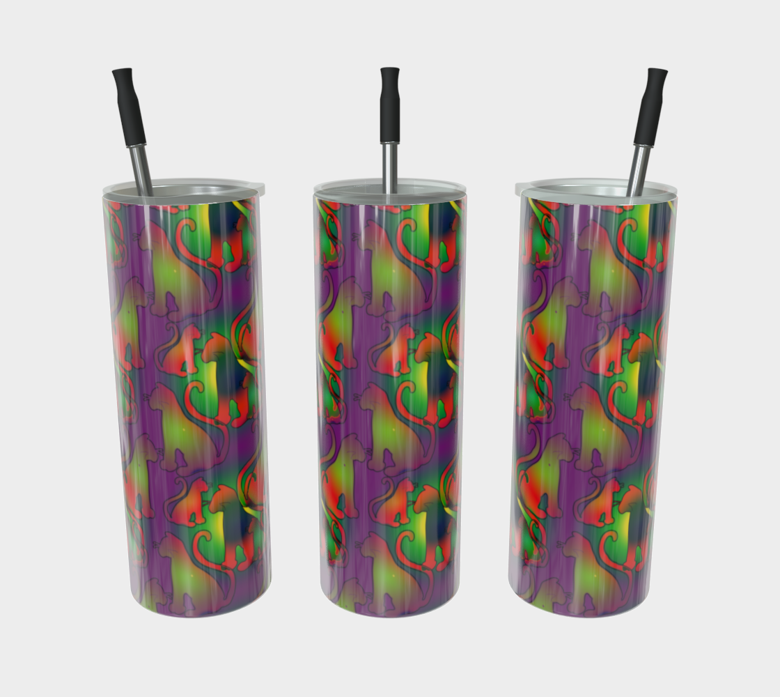 Abstract Cats Stainless Steel Tumbler