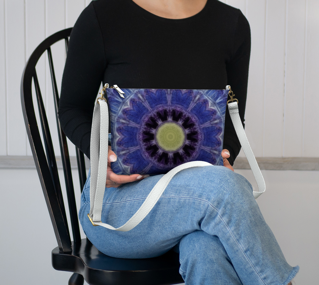 Blue Cathedral Kaleidoscope Vegan Crossbody Purse