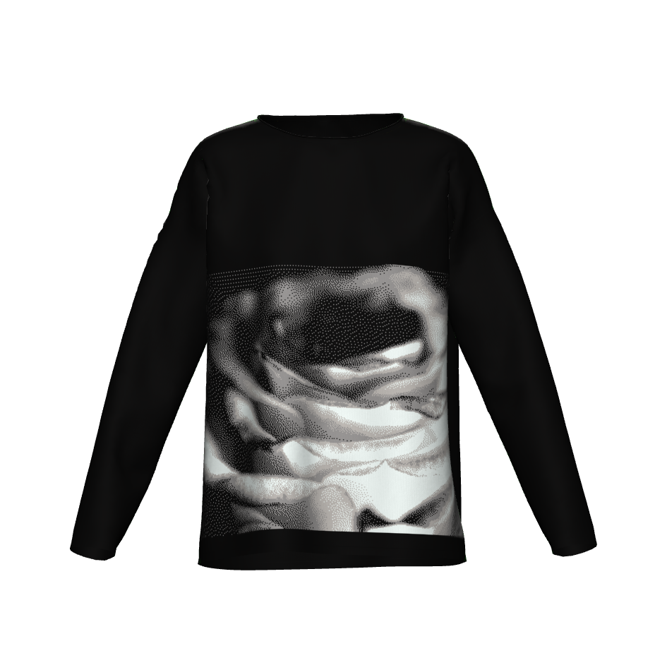Light Black and White Rose Sweater