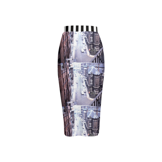 Europe 1967 No 6 Women's Back Split Pencil Skirt-Heavy Knit