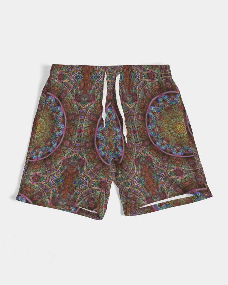 Blue Pink Windy Kaleidoscope Men's All-Over Print Swim Trunk