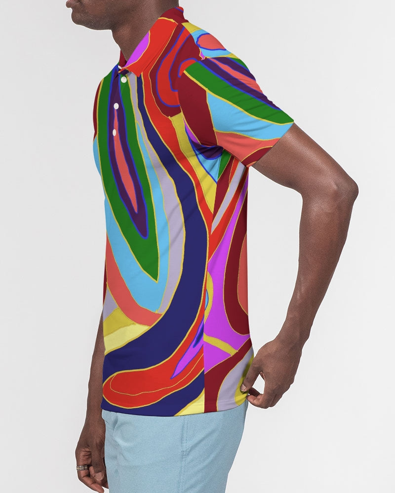 May Afternoon Men's All-Over Print Slim Fit Short Sleeve Polo