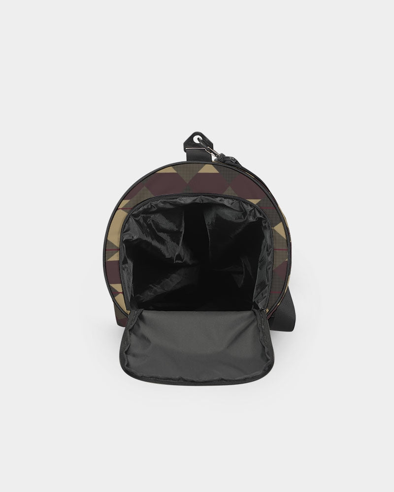 Checkered Brown Plaid Argyle Sports Duffle Bag