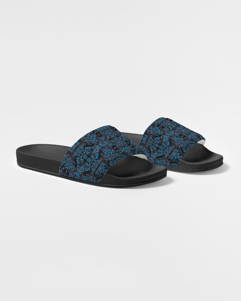 Blue Vines and Lace Women's Slide Sandal