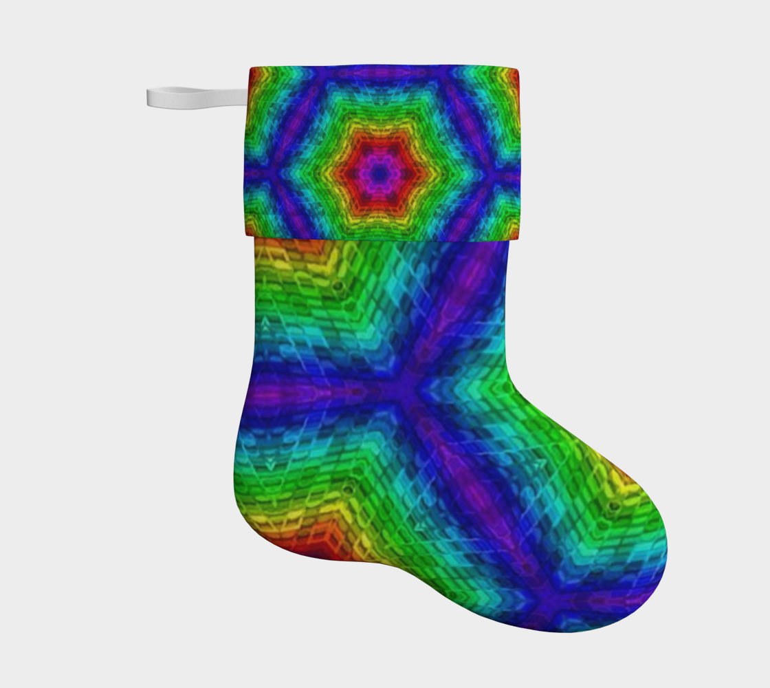 Colorful Hexagons Christmas Stocking