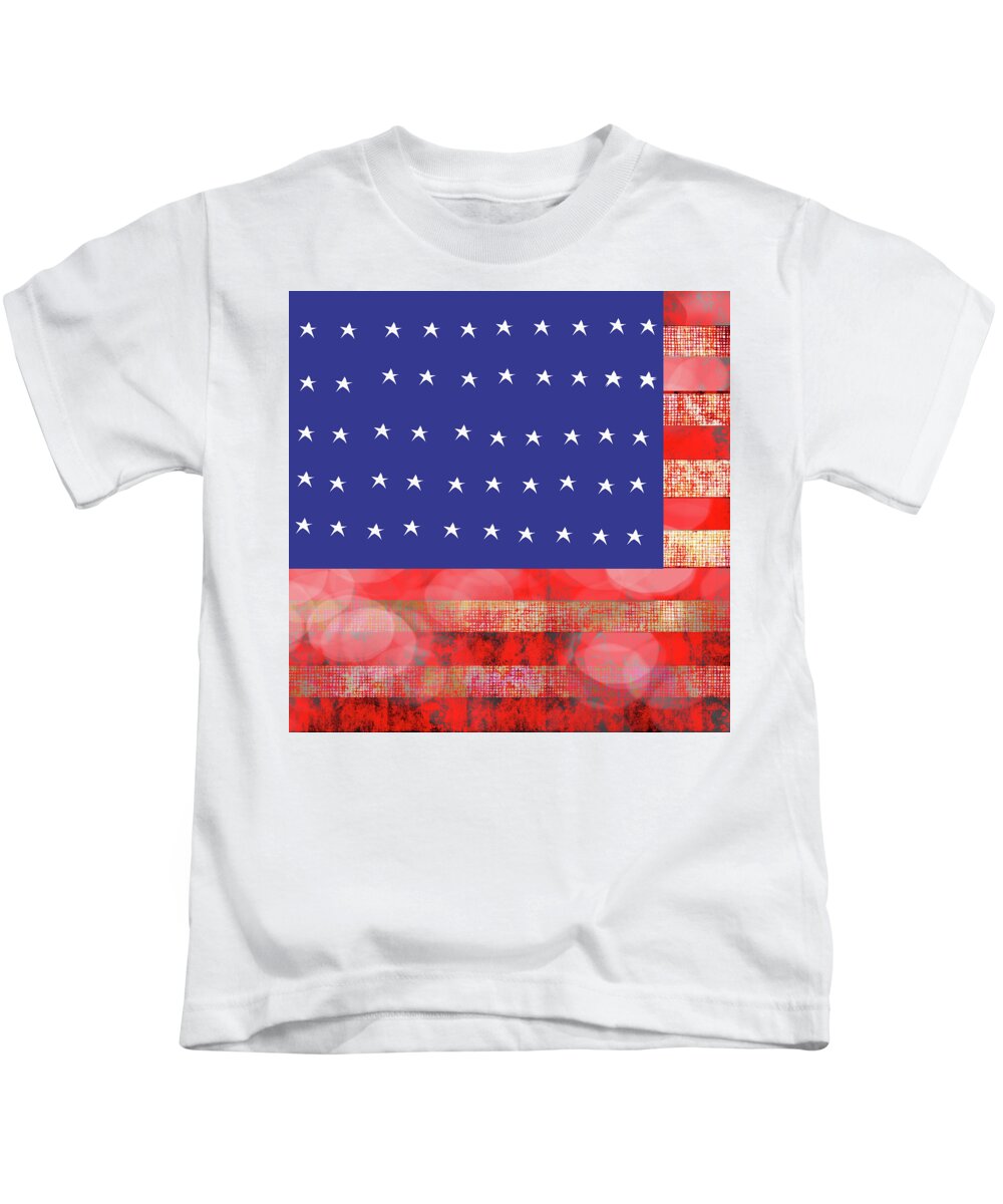 American Flag In Bokeh #1 - Kids T-Shirt