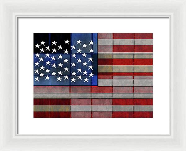 American Flag Quilt 1 - Framed Print