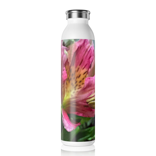 October Flowers 3 Slim Water Bottle - Eco-Friendly Hydration with Vibrant Flower Design