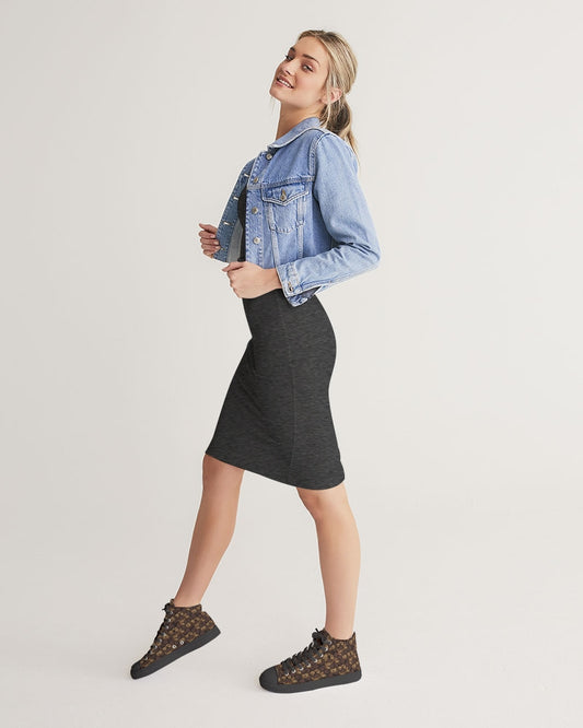 Chocolate Chip Cookies Women's Hightop Canvas Shoe - Black