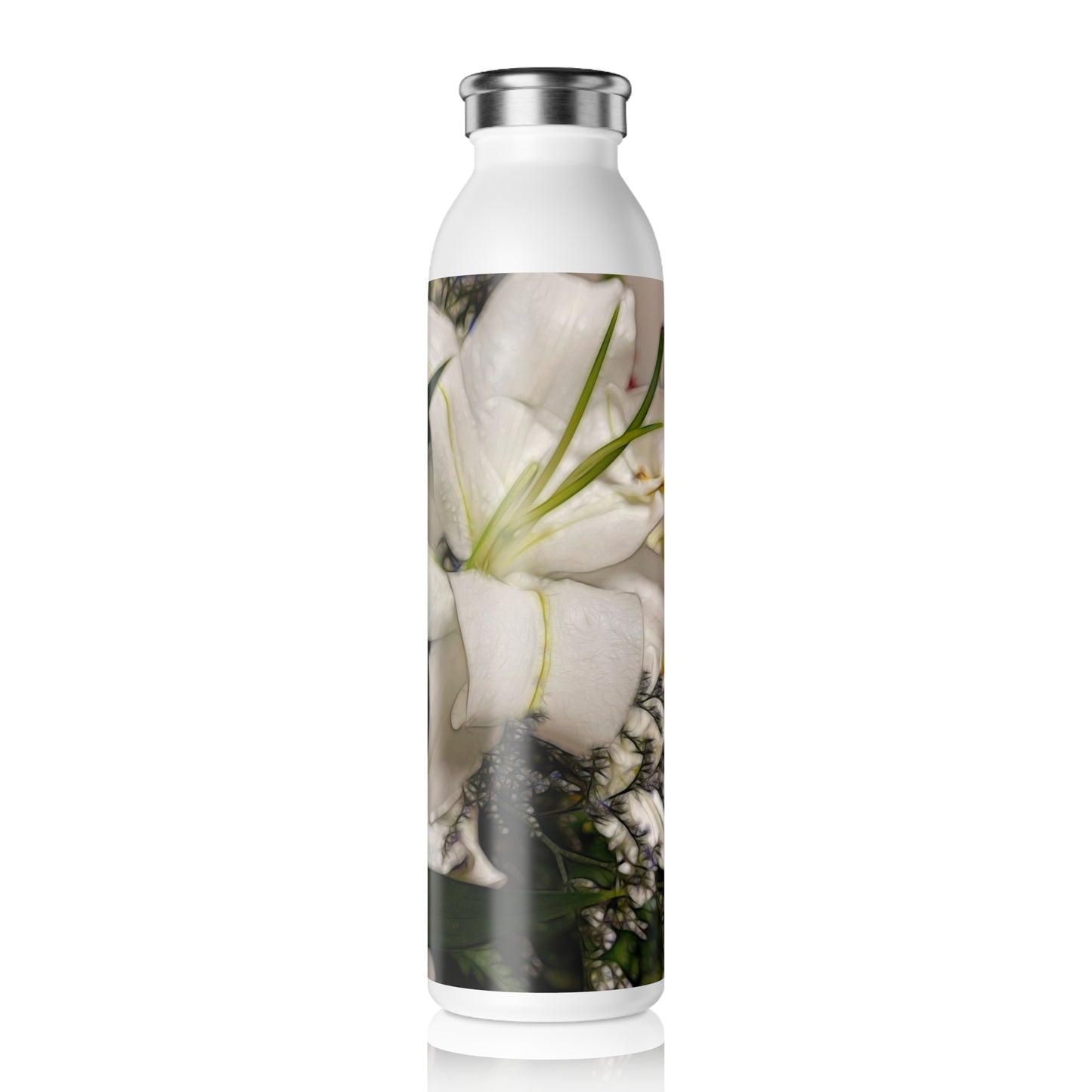 November Flowers 6 Slim Water Bottle, Eco-Friendly Hydration, Gift for Her, Workout and Travel Companion, Stylish Water Bottle