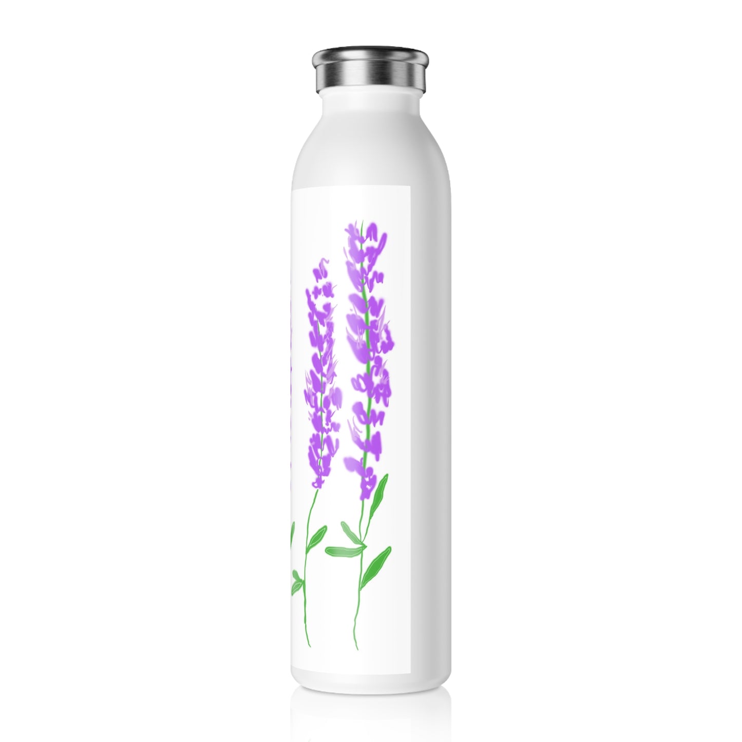 Lavender Slim Water Bottle | Insulated Hydration Bottle | Eco-Friendly Drinkware | Perfect Gift for Nature Lovers