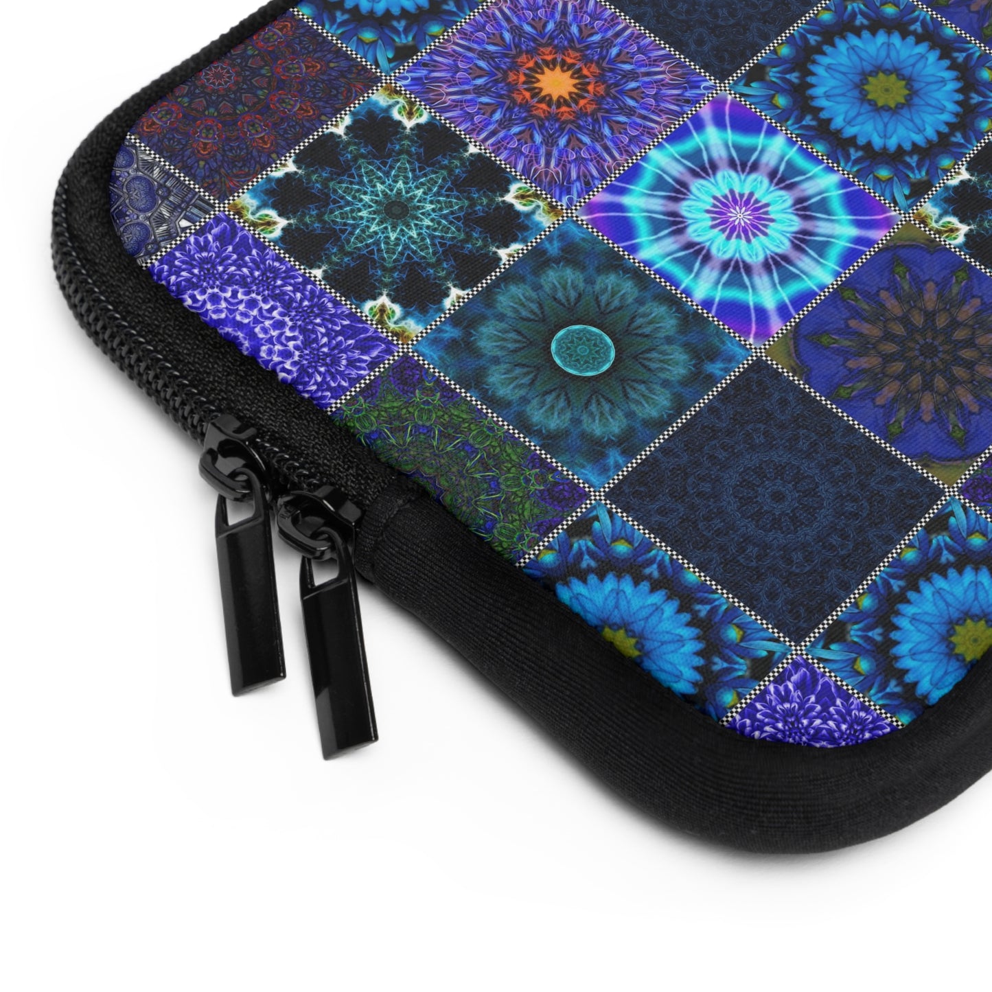 Blue Crazy Quilt Laptop Sleeve