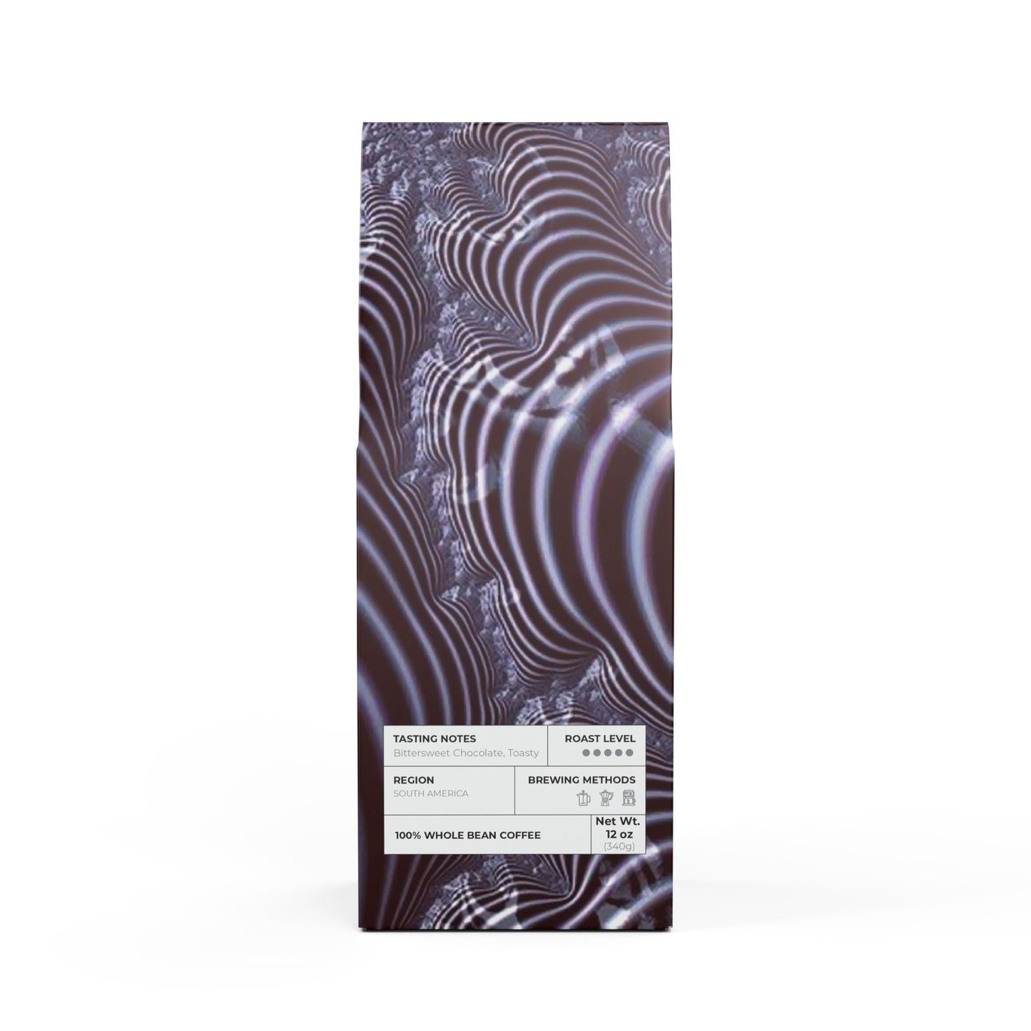 Black and White Spiral Fractal Party Favor Bitterroot Coffee Blend (Dark French Roast)