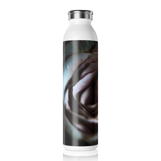 Slim Water Bottle — Pink Rose At Night Stainless Steel Slim Bottle (Insulated)