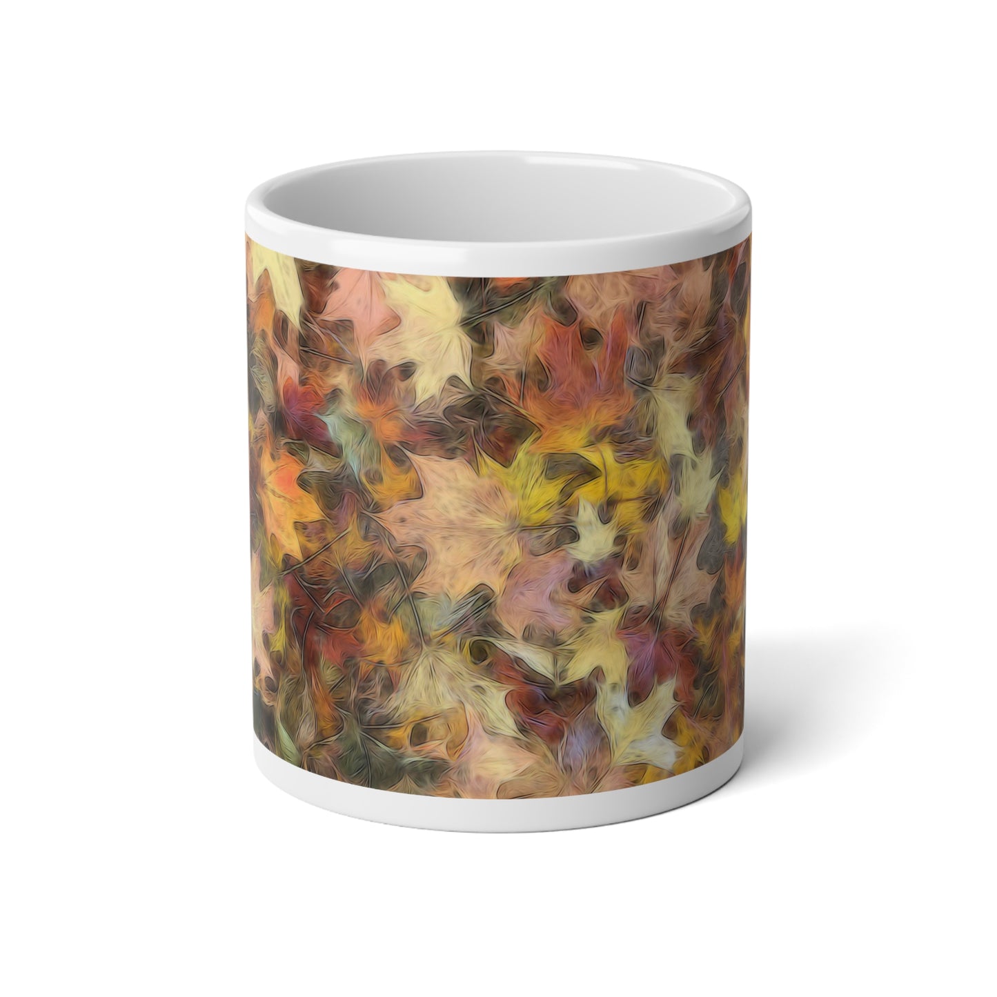 Late October Leaves Light Jumbo Mug, Cozy Fall Coffee Cup, Perfect for Thanksgiving, Seasonal Home Decor, Unique Gift Idea
