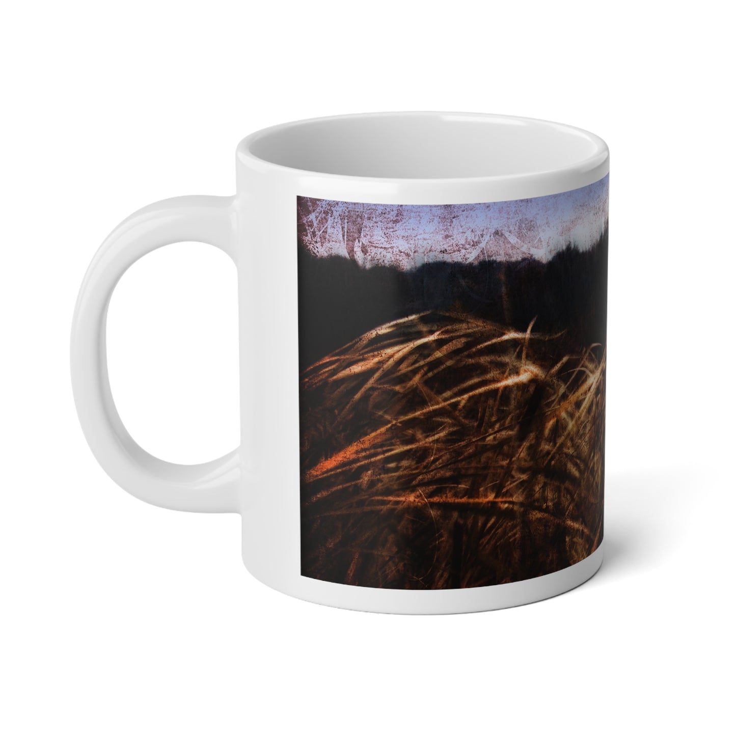 Cattails In The Wind Jumbo Mug | 20oz Coffee Cup for Nature Lovers, Perfect Gift for Friends, Camping Mug, Enjoy Hot Drinks, Eco-Friendly