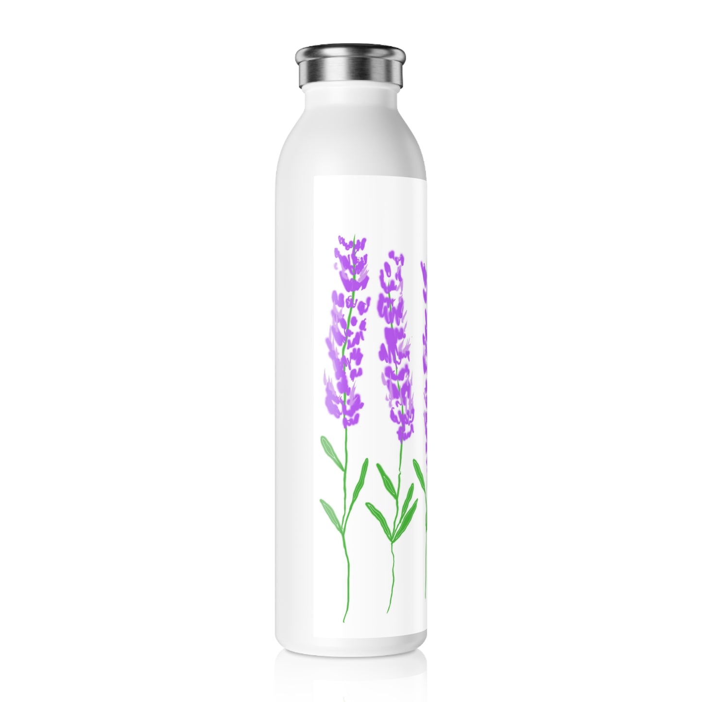 Lavender Slim Water Bottle | Insulated Hydration Bottle | Eco-Friendly Drinkware | Perfect Gift for Nature Lovers