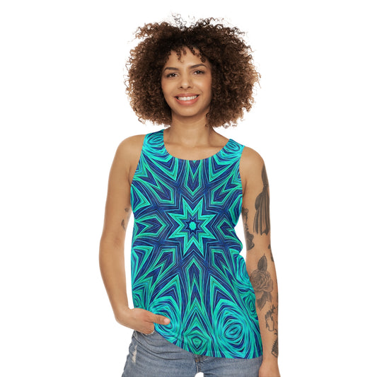 Blue Ice Kaleidoscope Unisex Tank Top (AOP)