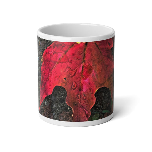 October Sunrise Leaf Jumbo Mug | 20oz Coffee Cup for Cozy Vibes, Fall Decor, Gift for Nature Lovers, Home Office Essentials, Hot Beverage Container