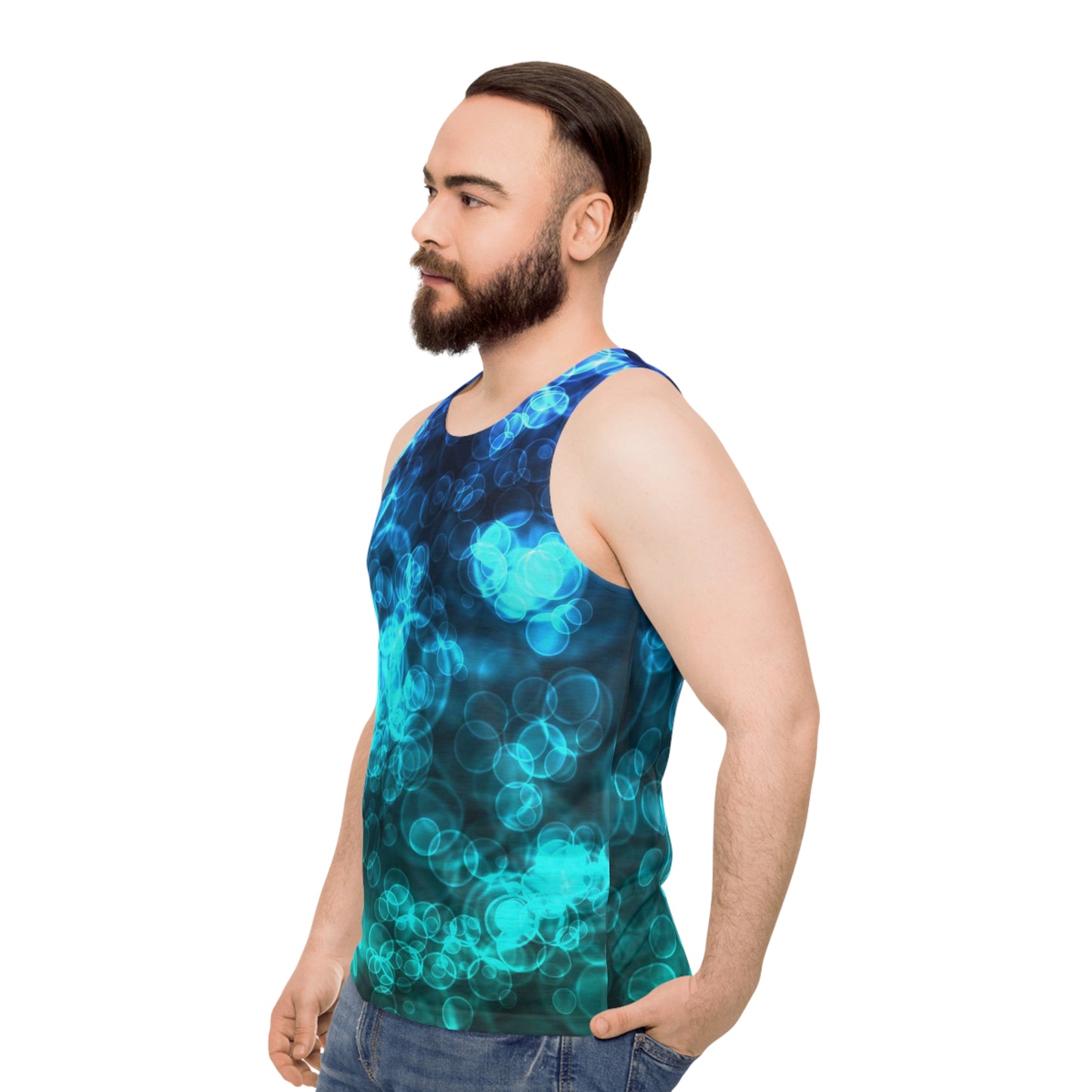 Blue Ocean Bokeh Unisex Tank Top (AOP)