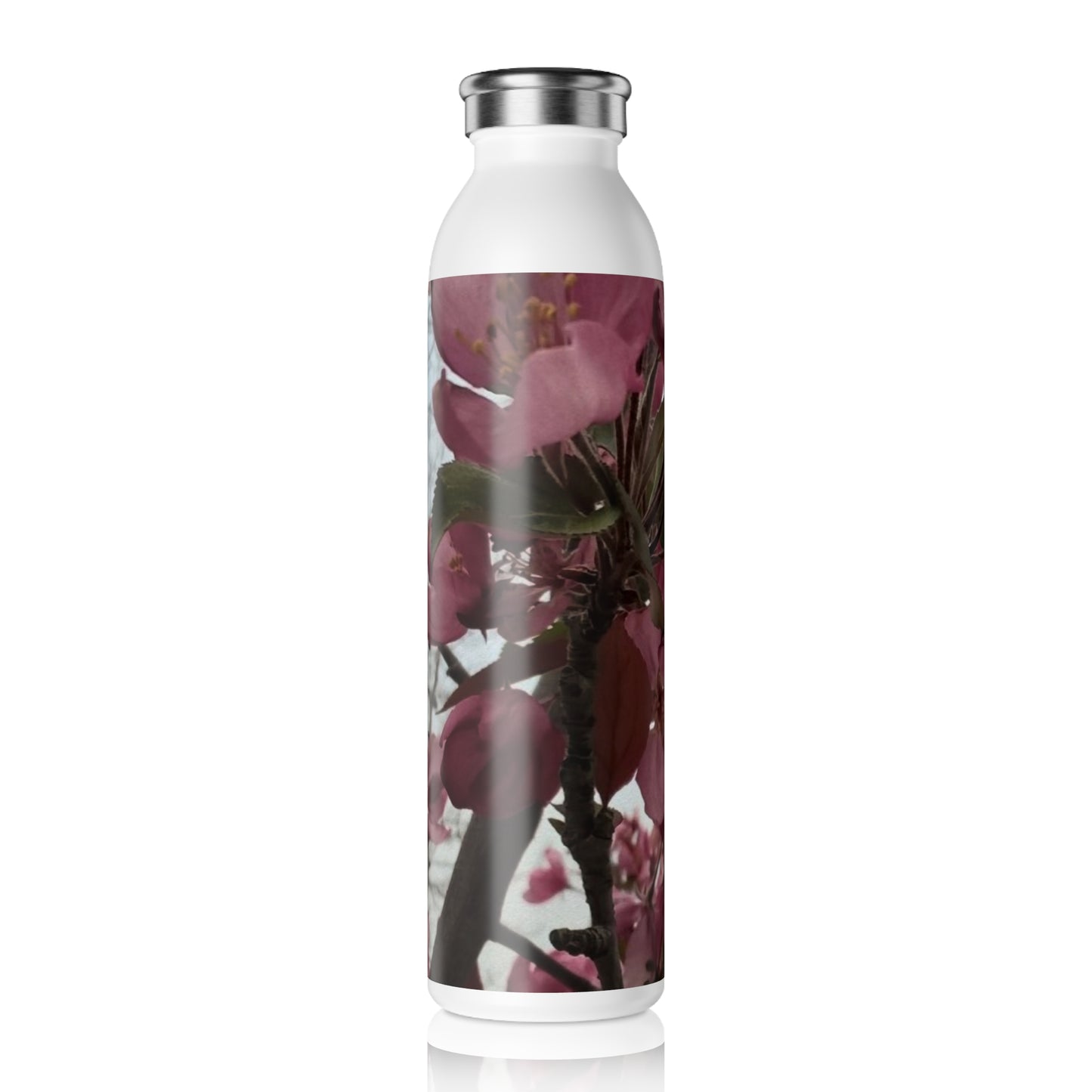 Montana Flowering Tree Slim Water Bottle, Stylish Hydration, Eco-Friendly Gift, Gym Accessory, Personalized Water Bottle, Nature-Inspired Drinkware