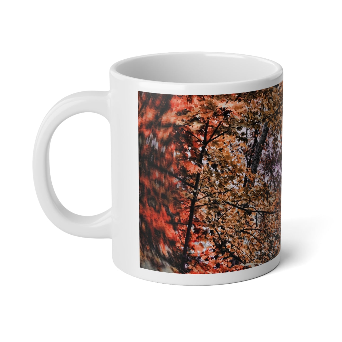 Fall Windy Leaves Jumbo Mug, Cozy Coffee Cup for Fall, 20oz Floral Drinkware, Perfect Gift for Tea Lovers, Seasonal Home Decor
