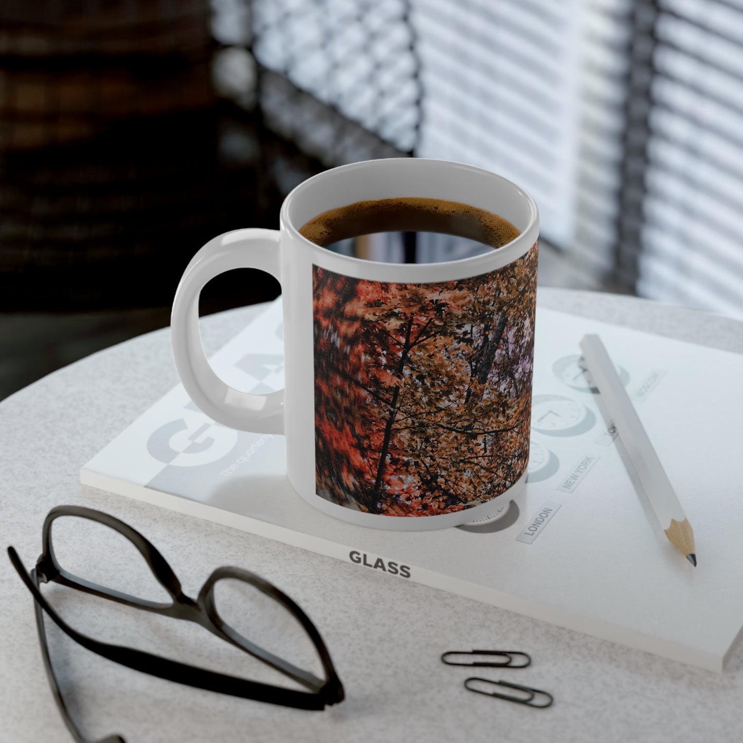 Fall Windy Leaves Jumbo Mug, Cozy Coffee Cup for Fall, 20oz Floral Drinkware, Perfect Gift for Tea Lovers, Seasonal Home Decor