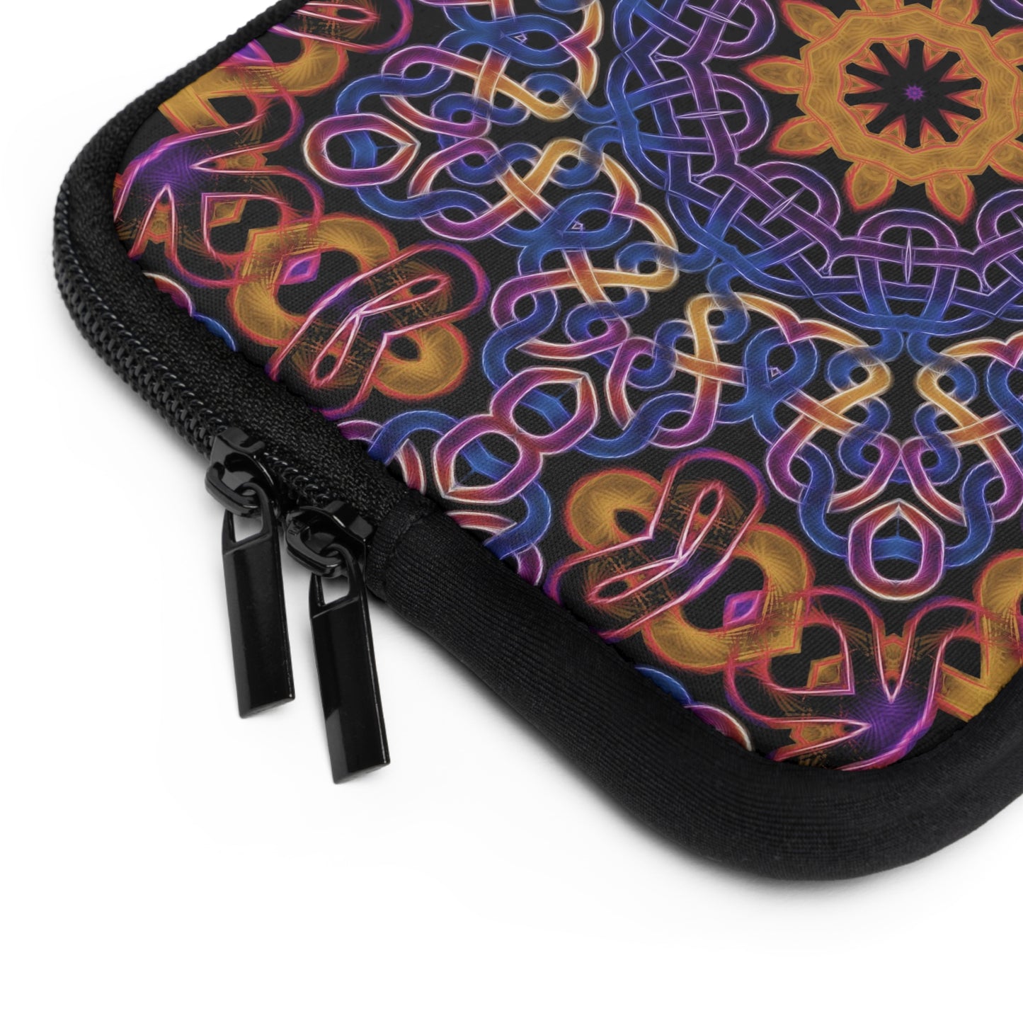 Blue Gold Celtic Kaleidoscope Laptop Sleeve