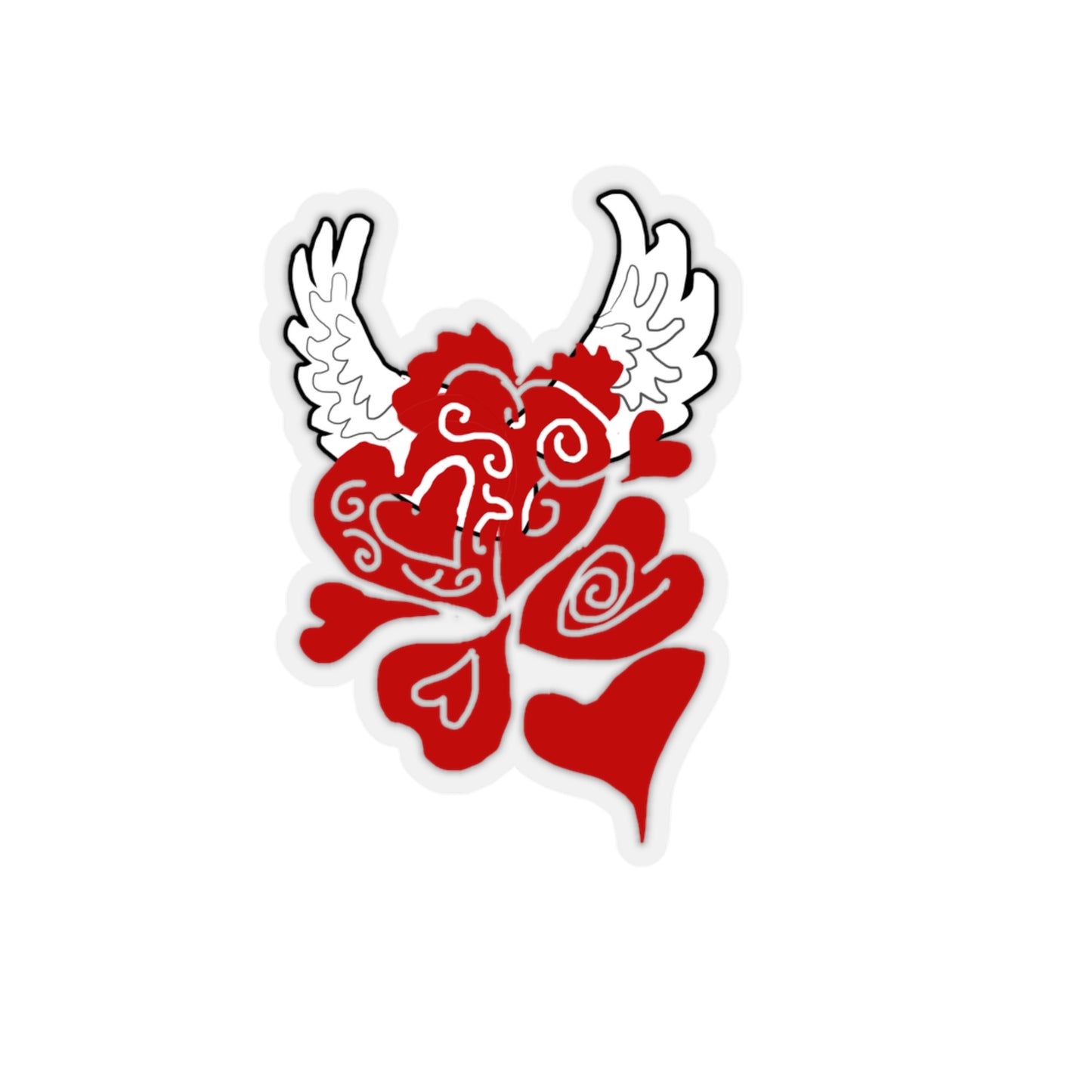 Hearts and Wings Kiss-Cut Stickers