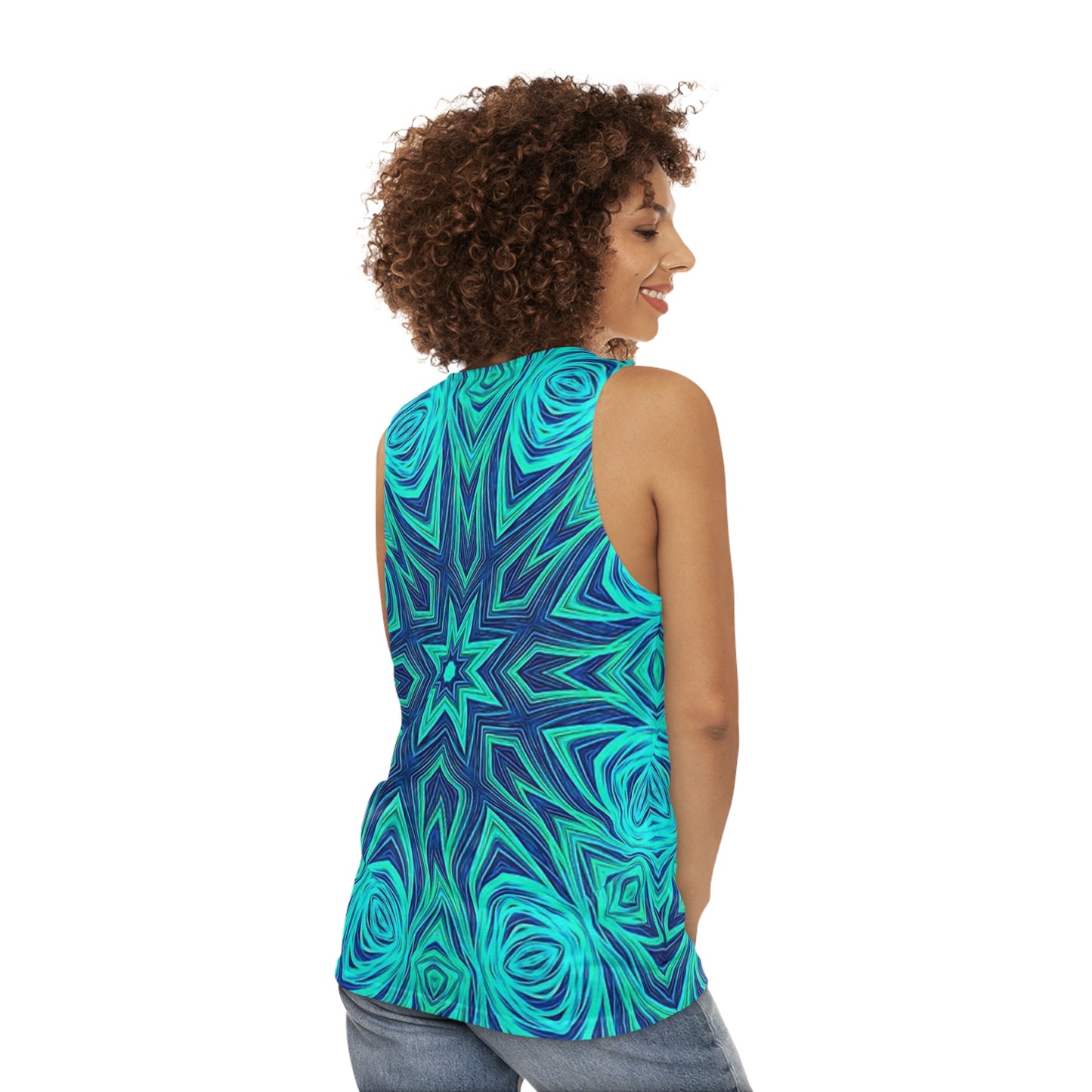 Blue Ice Kaleidoscope Unisex Tank Top (AOP)