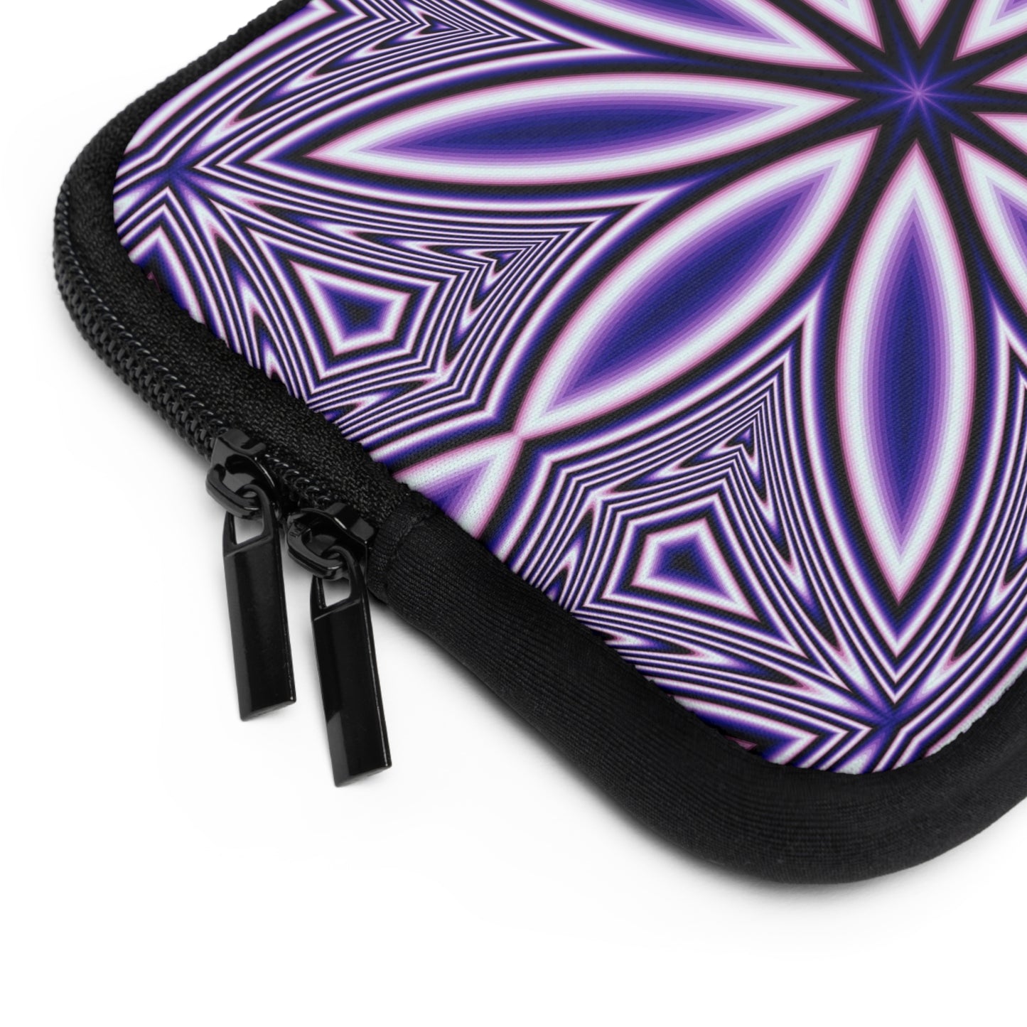 Blue Fractal Kaleidoscope Laptop Sleeve