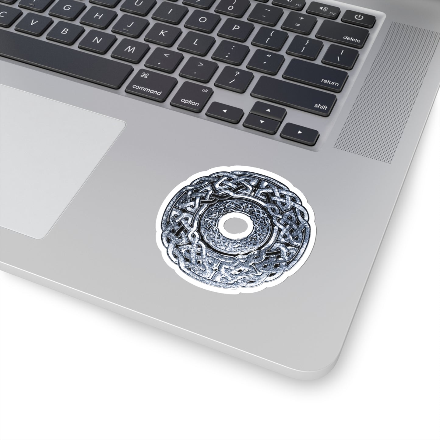 Silver Celtic Knot Circle Kiss-Cut Stickers