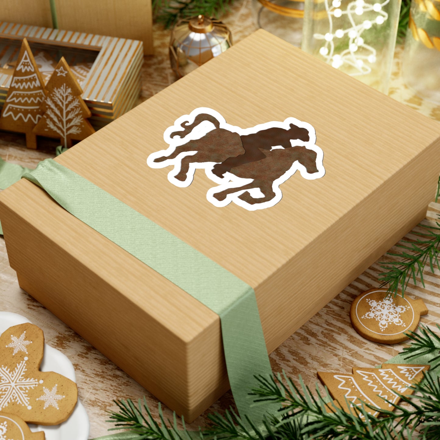 Cowboy on a Horse Kiss-Cut Stickers