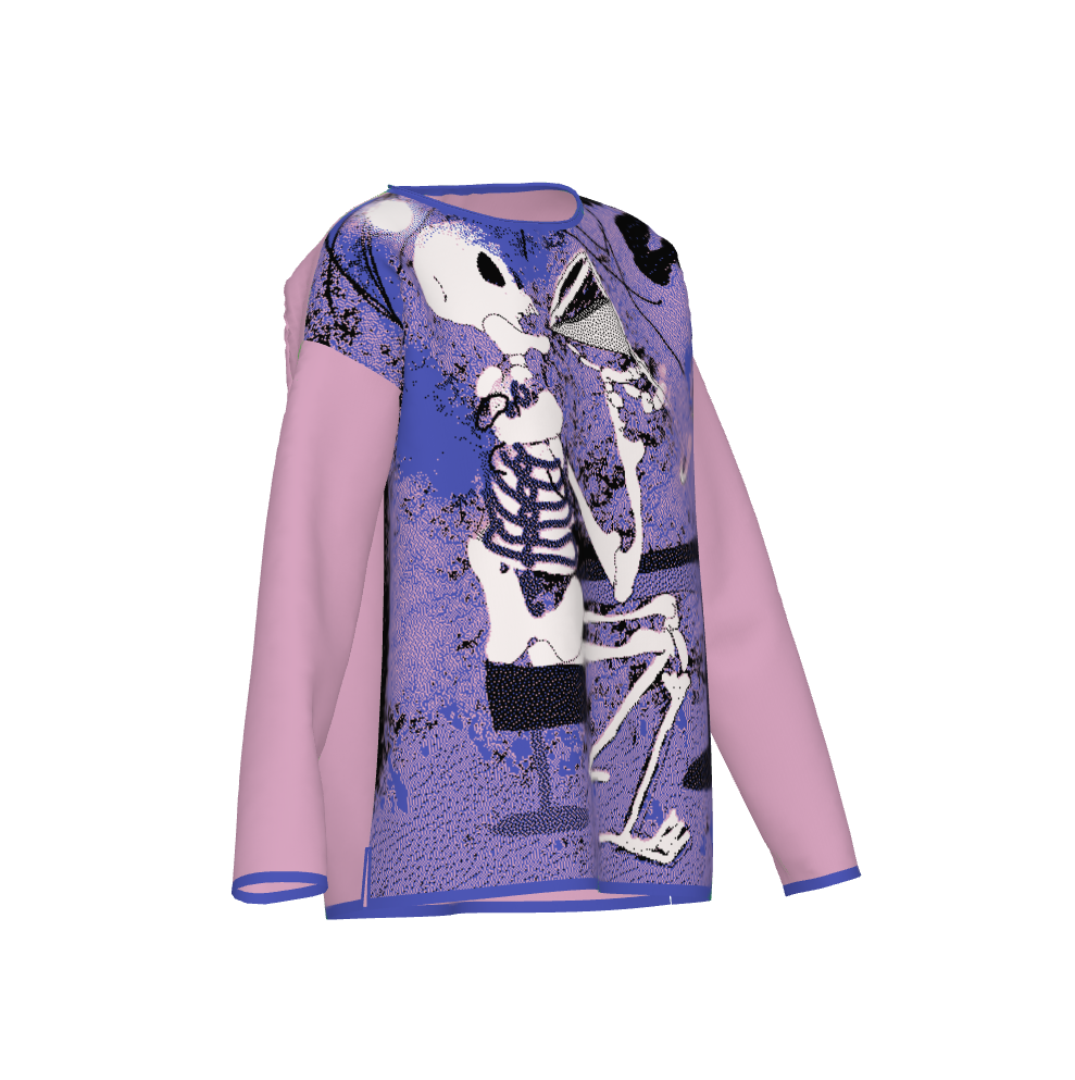 Skeleton Sipping Margarita Knit Sweater