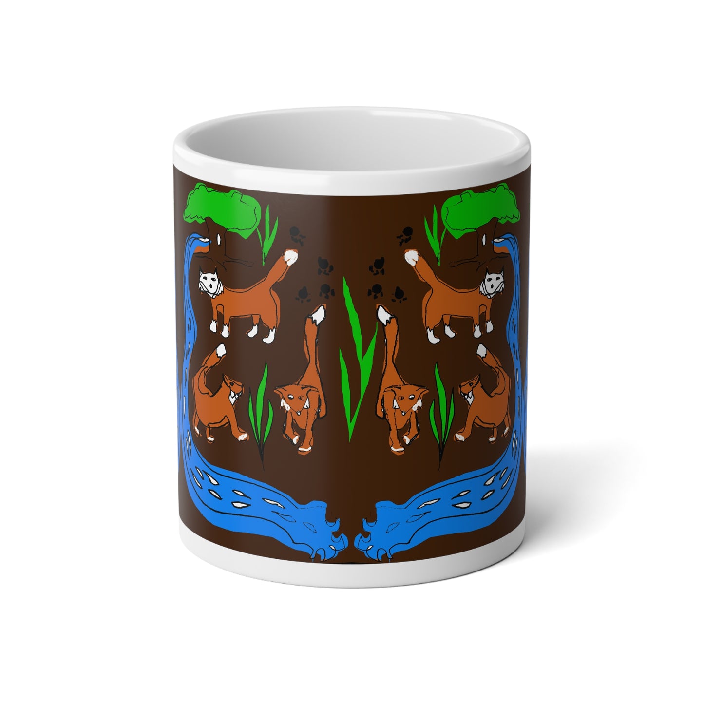 Foxes Pattern Jumbo Mug - Cozy Gift for Pet Lovers, Unique Coffee Cup, nature Lover's Special Occasion, Home & Kitchen Decor