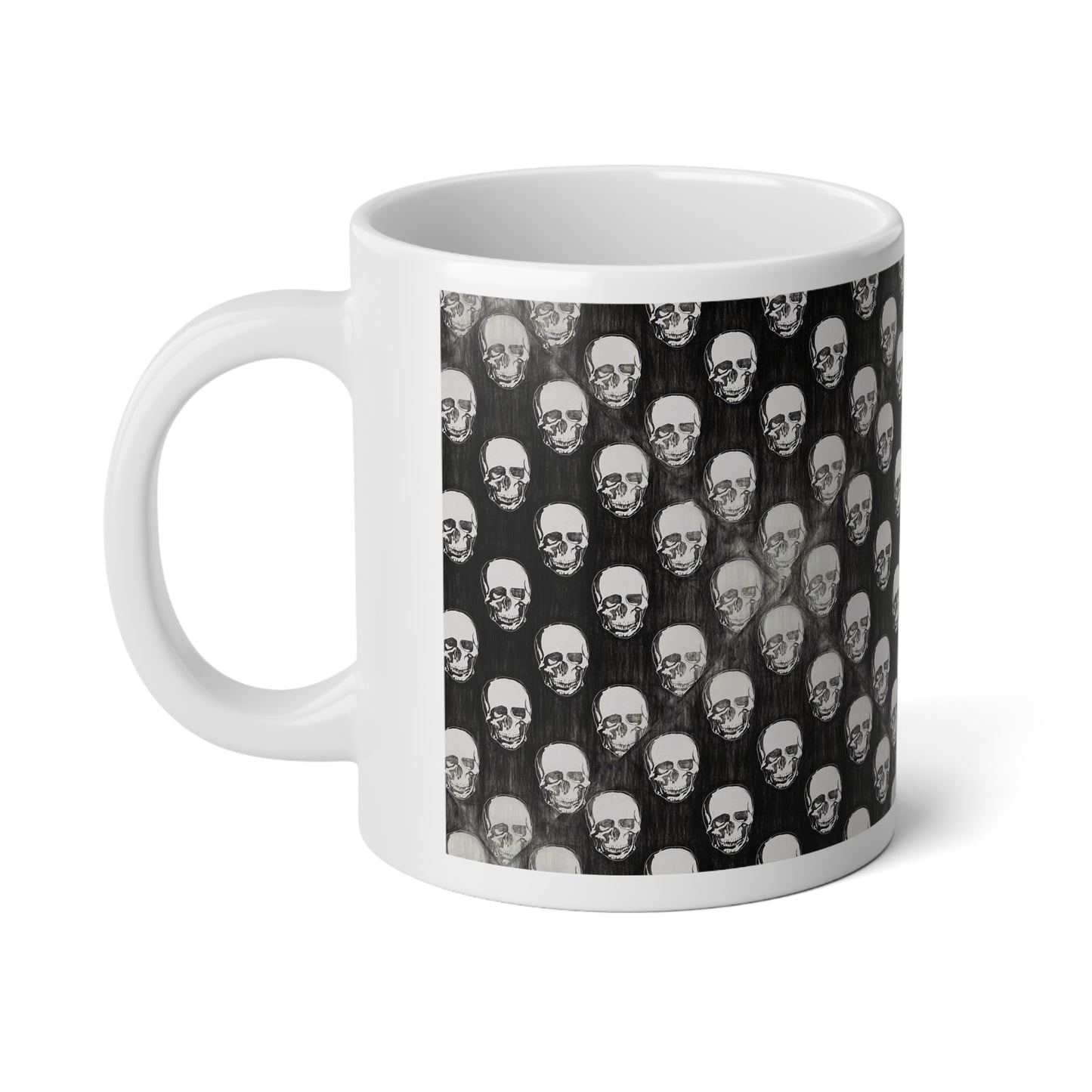Gothic Skull Jumbo Mug | 20oz | Ideal for Coffee Lovers, Halloween Decor, Dark Aesthetic, Gift for Skulls and Bones Fans
