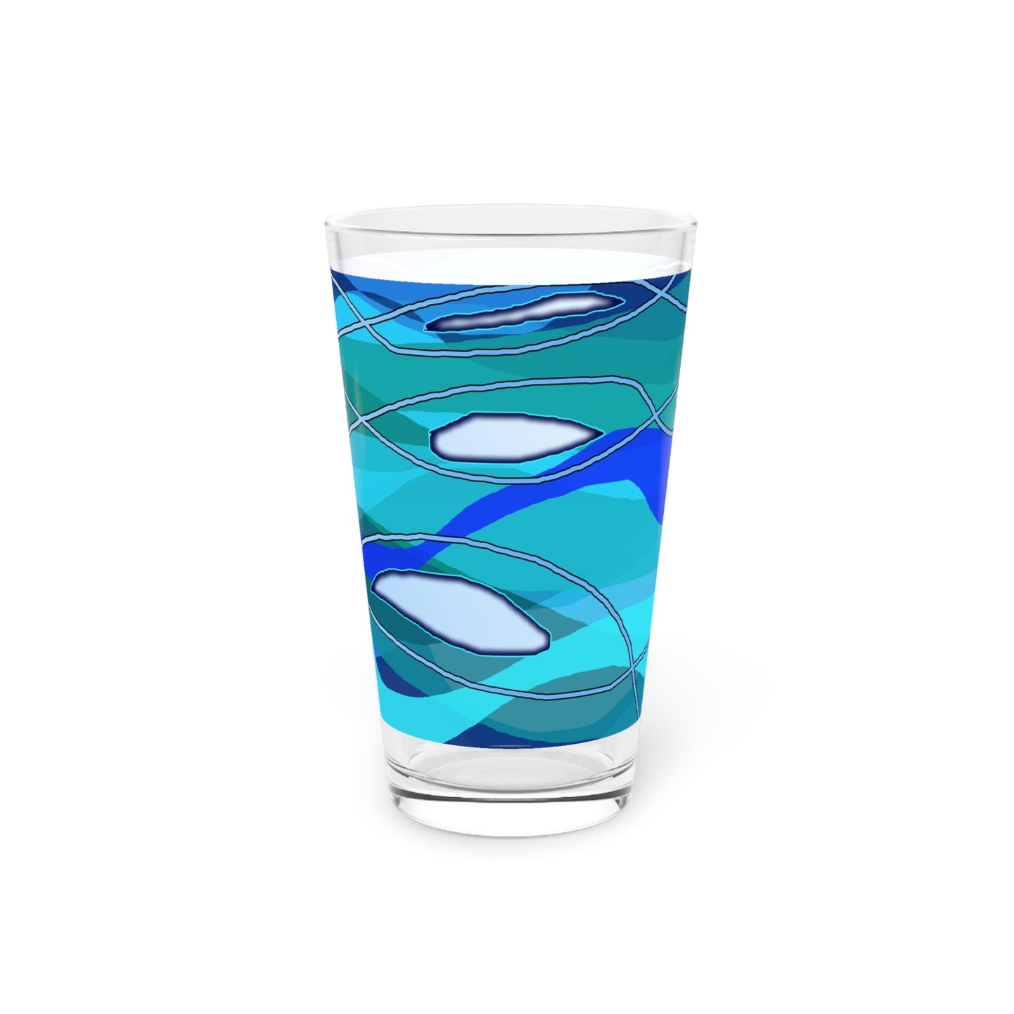 Wavy Blue Pint Glass, 16oz