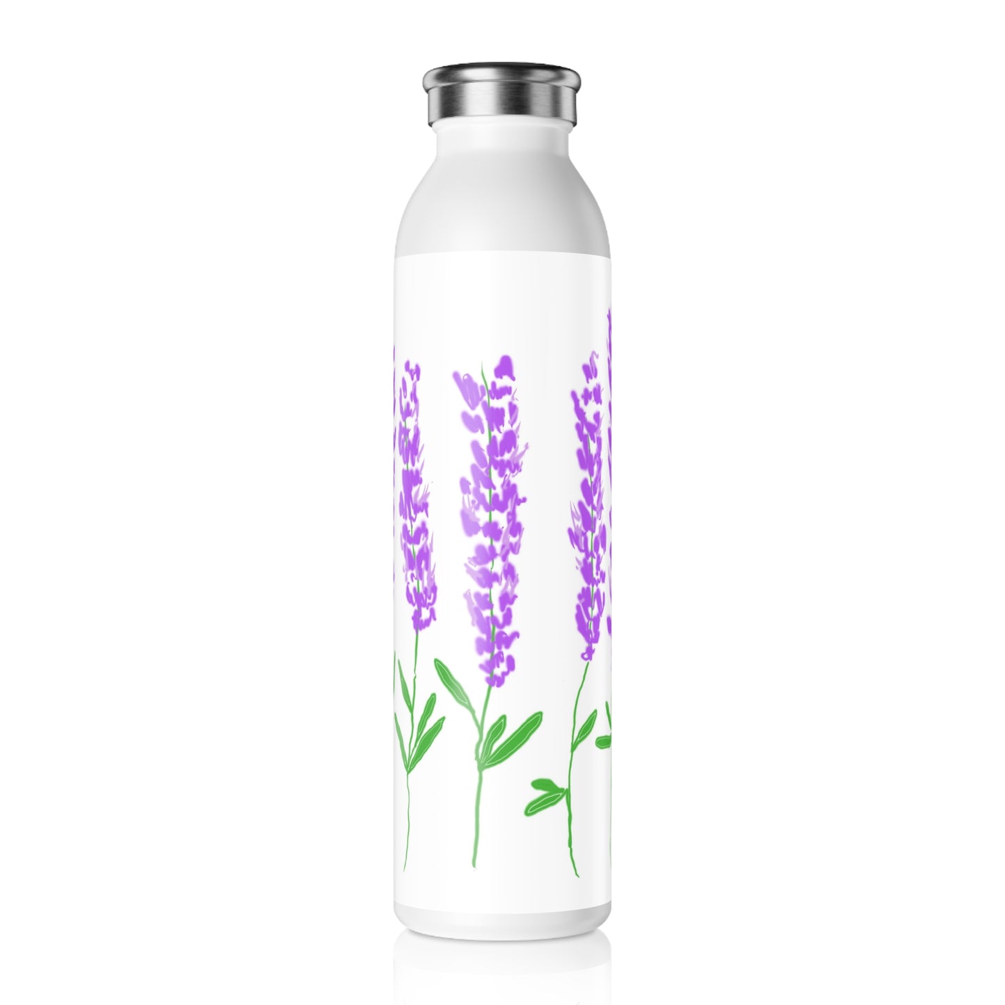 Lavender Slim Water Bottle | Insulated Hydration Bottle | Eco-Friendly Drinkware | Perfect Gift for Nature Lovers