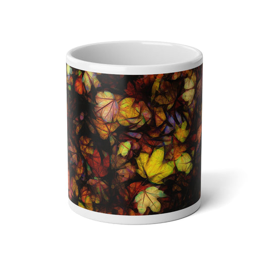 Late October Leaves Jumbo Mug - Perfect for Fall, Coffee Lover Gift, Cozy Home Decor, Thanksgiving, Hot Beverage Essentials, Unique Drinkware