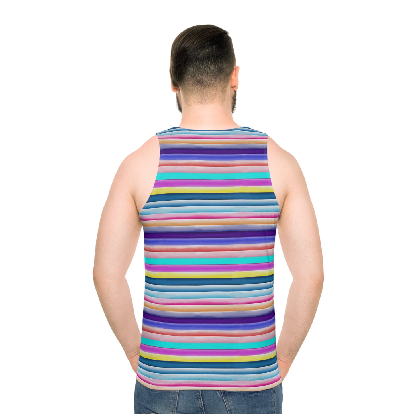 Cotton Candy Stripes Unisex Tank Top (AOP)