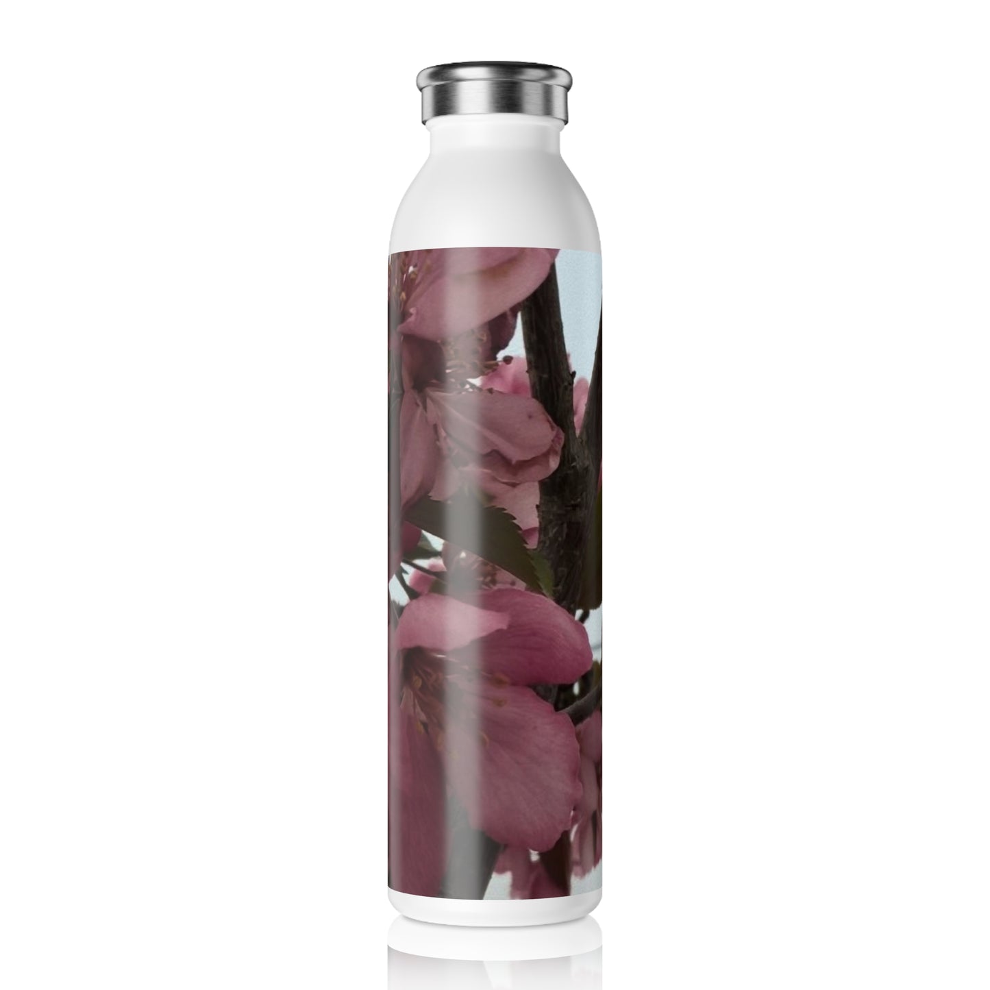 Montana Flowering Tree Slim Water Bottle, Stylish Hydration, Eco-Friendly Gift, Gym Accessory, Personalized Water Bottle, Nature-Inspired Drinkware