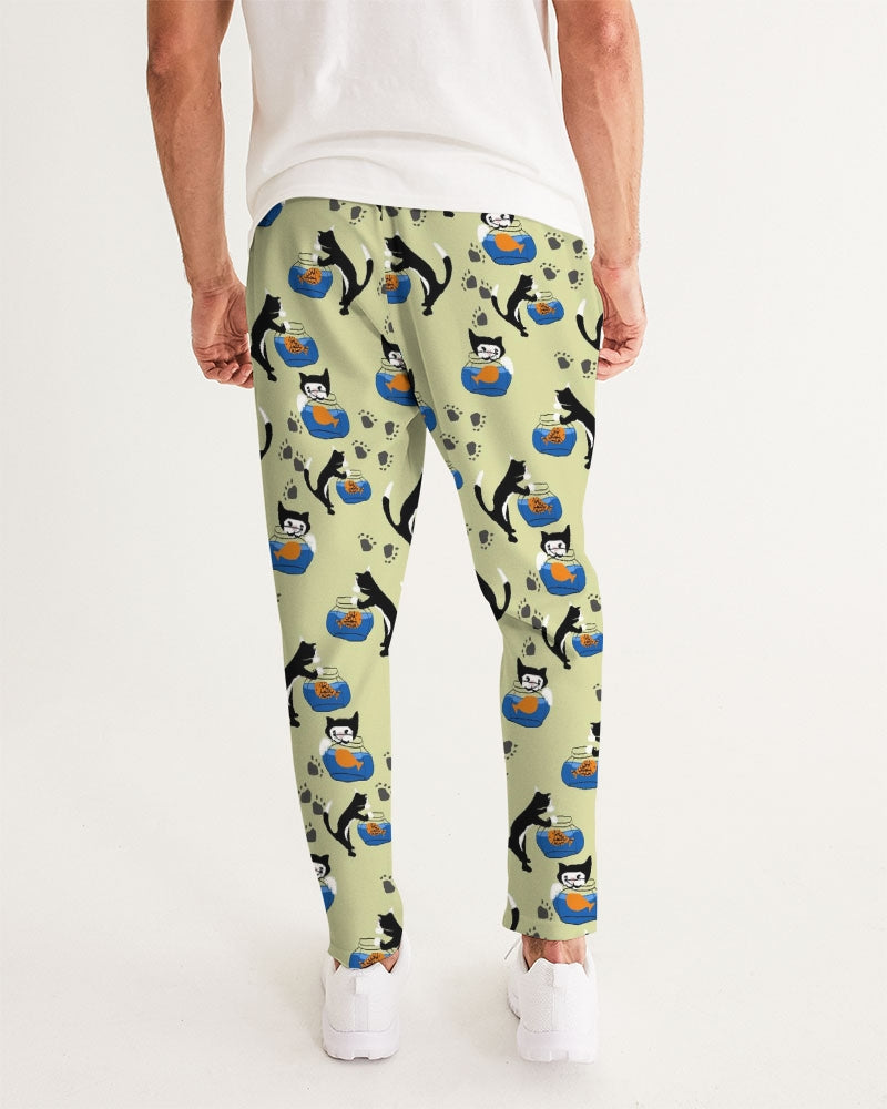 Cat and a Fishbowl Men's All-Over Print Joggers