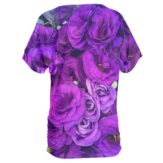 Purple Lisianthus Women's Oversized Tee
